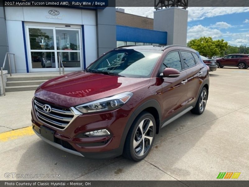 Ruby Wine / Beige 2017 Hyundai Tucson Limited AWD