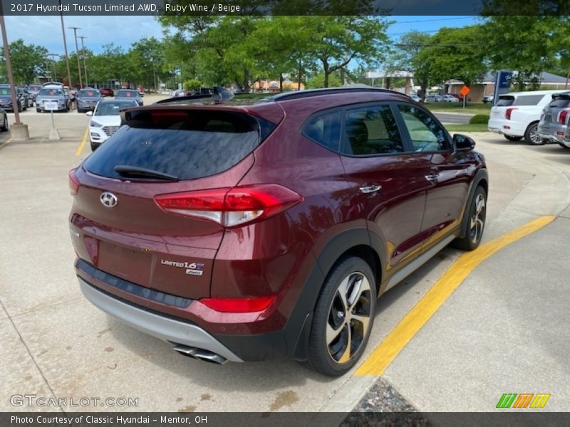 Ruby Wine / Beige 2017 Hyundai Tucson Limited AWD