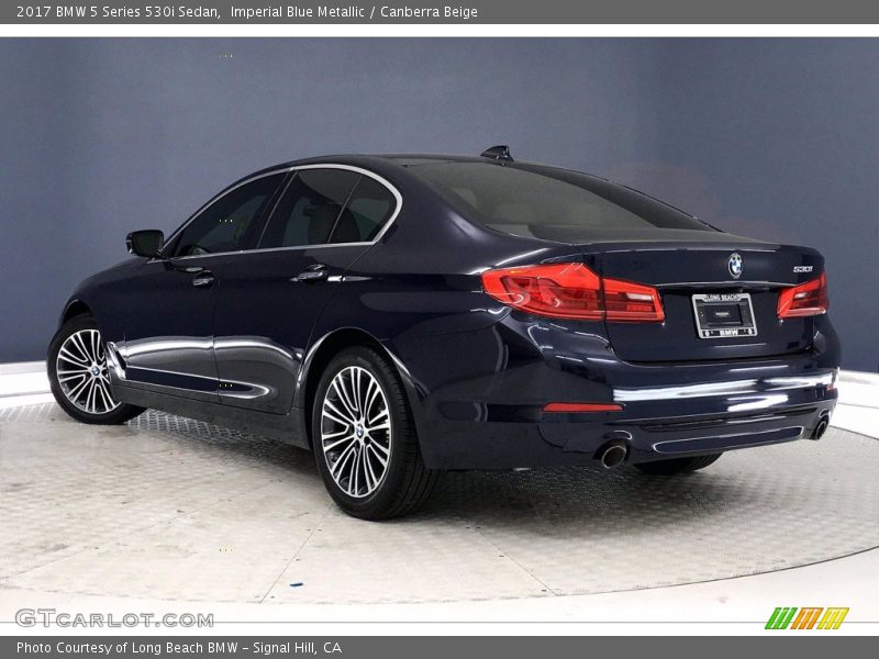 Imperial Blue Metallic / Canberra Beige 2017 BMW 5 Series 530i Sedan