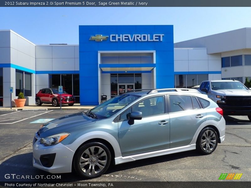 Sage Green Metallic / Ivory 2012 Subaru Impreza 2.0i Sport Premium 5 Door