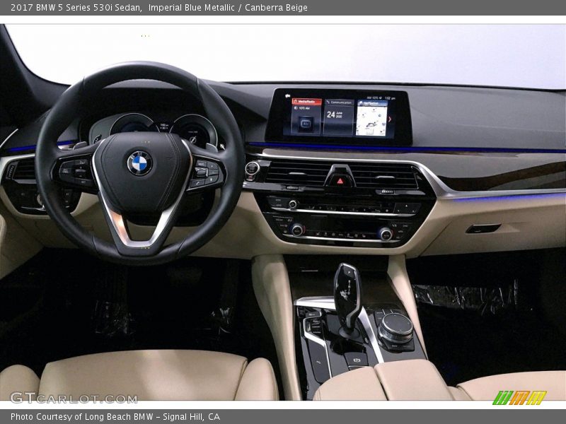 Imperial Blue Metallic / Canberra Beige 2017 BMW 5 Series 530i Sedan