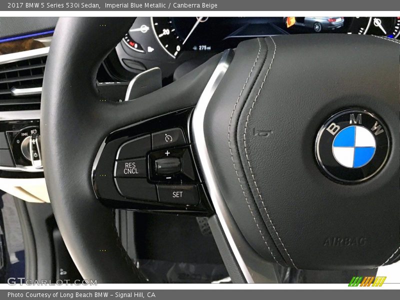 Imperial Blue Metallic / Canberra Beige 2017 BMW 5 Series 530i Sedan