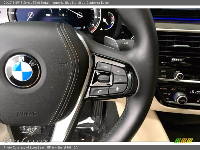 Imperial Blue Metallic / Canberra Beige 2017 BMW 5 Series 530i Sedan