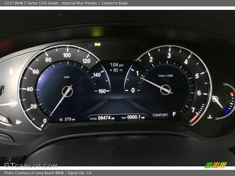 Imperial Blue Metallic / Canberra Beige 2017 BMW 5 Series 530i Sedan