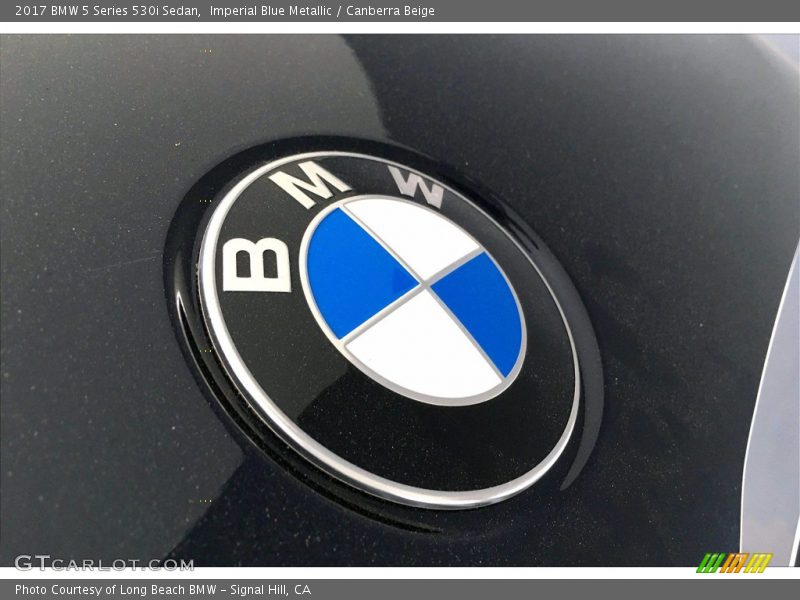 Imperial Blue Metallic / Canberra Beige 2017 BMW 5 Series 530i Sedan