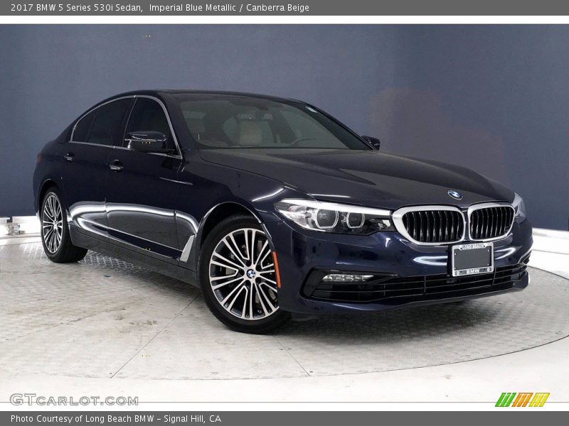 Imperial Blue Metallic / Canberra Beige 2017 BMW 5 Series 530i Sedan