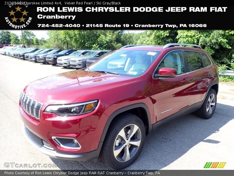 Velvet Red Pearl / Ski Gray/Black 2020 Jeep Cherokee Limited 4x4