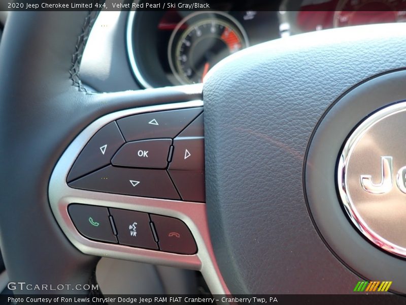 Velvet Red Pearl / Ski Gray/Black 2020 Jeep Cherokee Limited 4x4