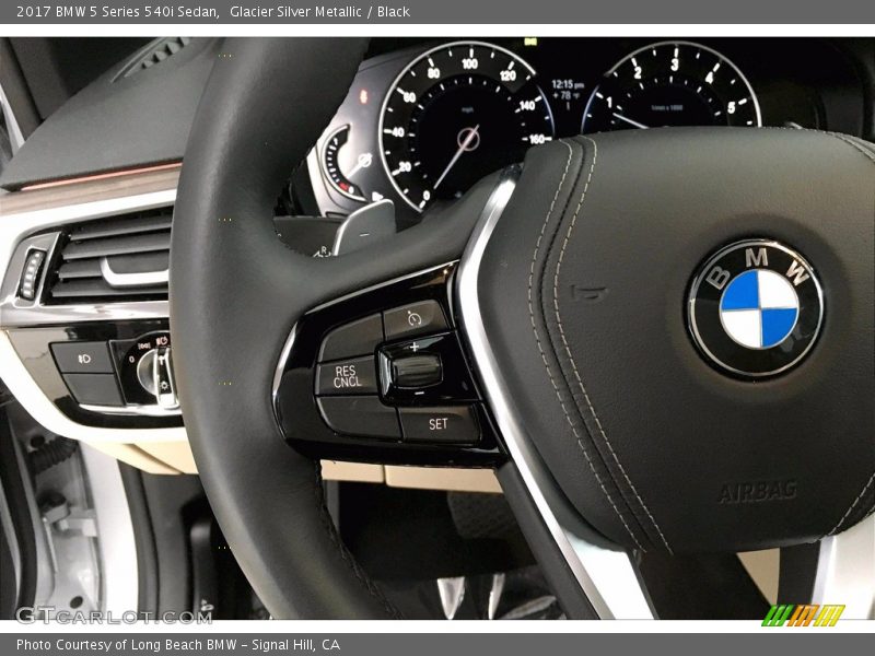Glacier Silver Metallic / Black 2017 BMW 5 Series 540i Sedan