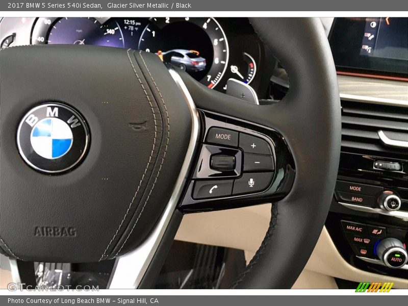 Glacier Silver Metallic / Black 2017 BMW 5 Series 540i Sedan
