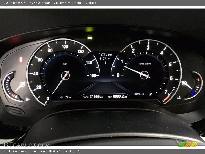 Glacier Silver Metallic / Black 2017 BMW 5 Series 540i Sedan