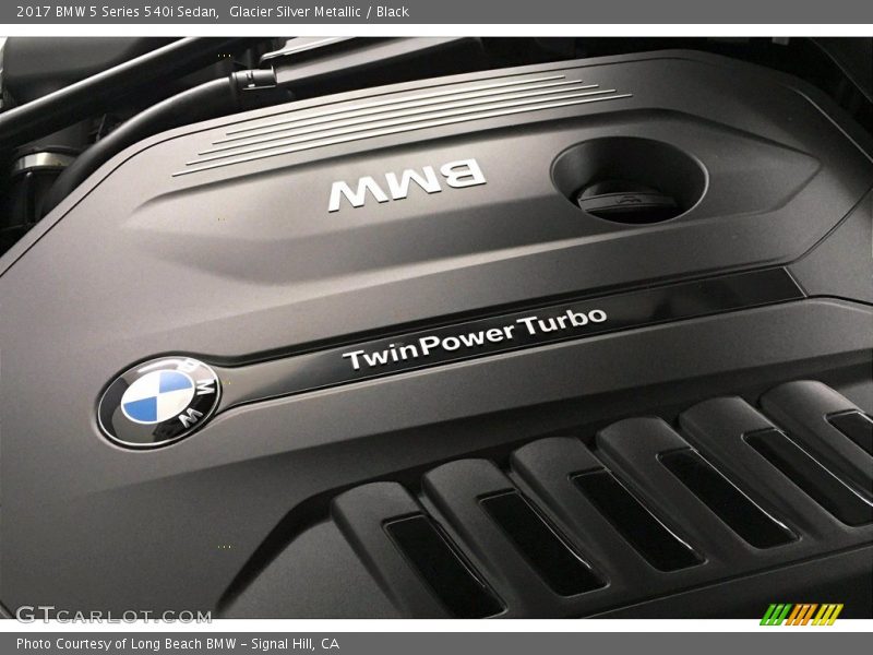 Glacier Silver Metallic / Black 2017 BMW 5 Series 540i Sedan