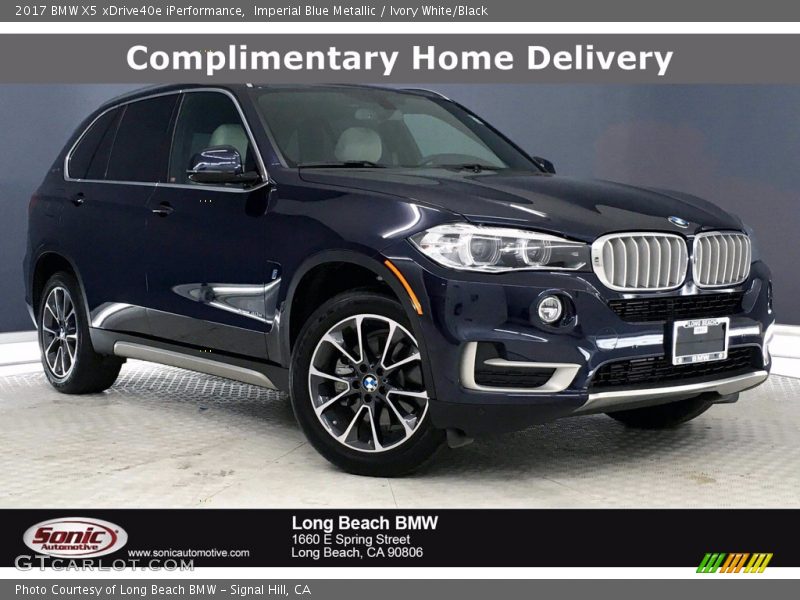 Imperial Blue Metallic / Ivory White/Black 2017 BMW X5 xDrive40e iPerformance