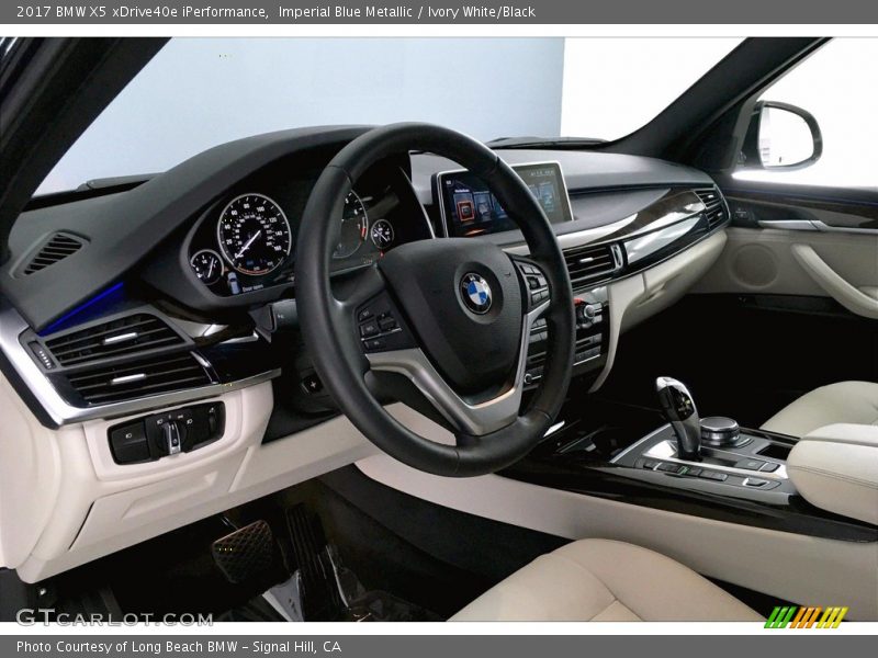 Imperial Blue Metallic / Ivory White/Black 2017 BMW X5 xDrive40e iPerformance