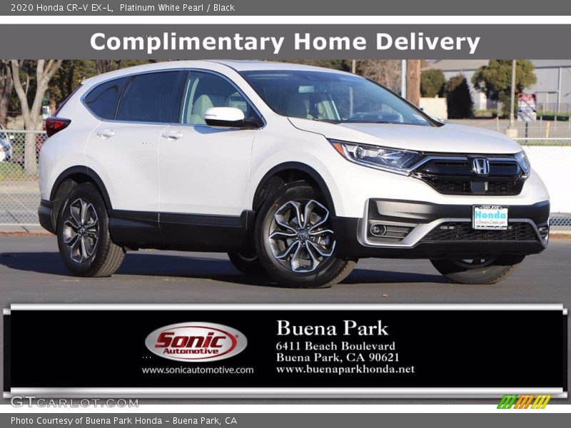 Platinum White Pearl / Black 2020 Honda CR-V EX-L