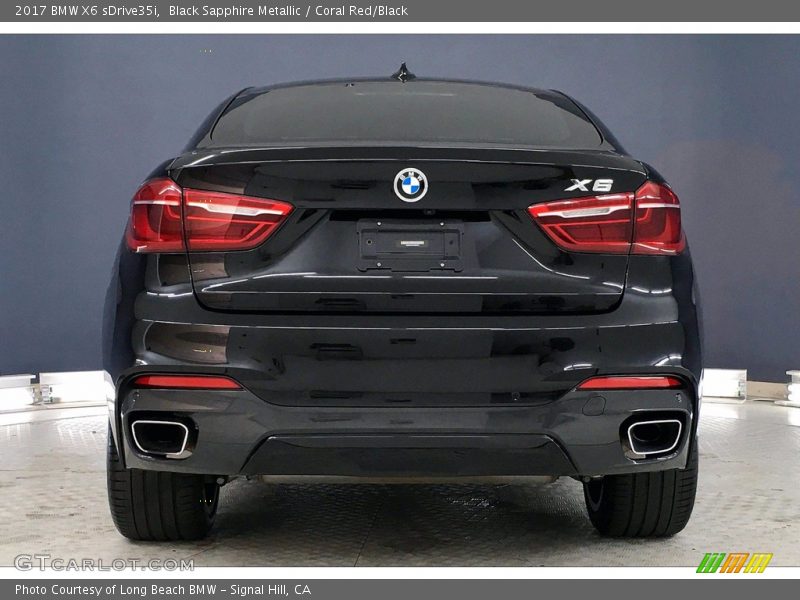Black Sapphire Metallic / Coral Red/Black 2017 BMW X6 sDrive35i