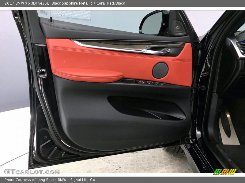 Black Sapphire Metallic / Coral Red/Black 2017 BMW X6 sDrive35i