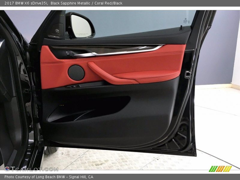 Black Sapphire Metallic / Coral Red/Black 2017 BMW X6 sDrive35i