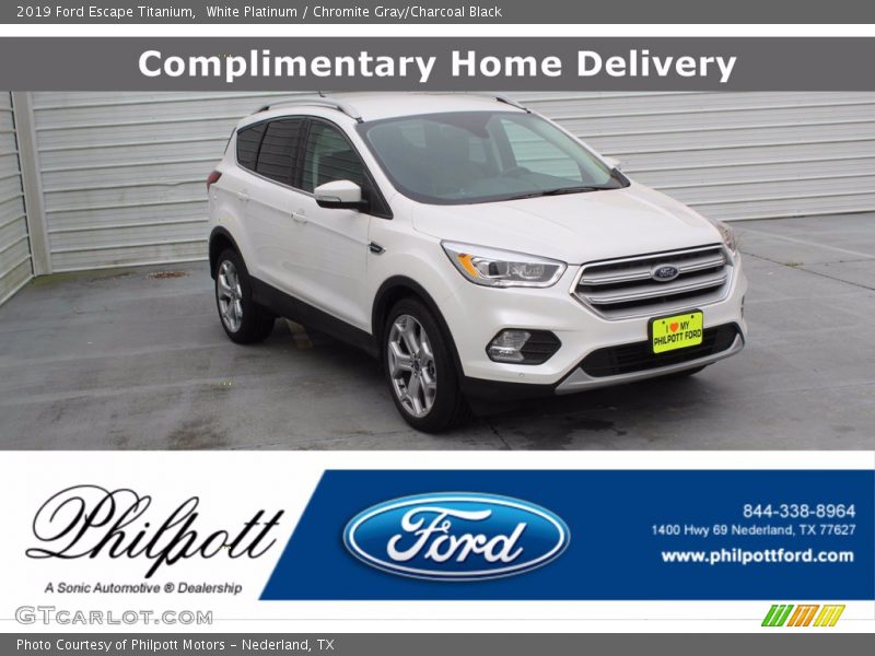White Platinum / Chromite Gray/Charcoal Black 2019 Ford Escape Titanium