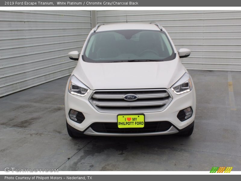 White Platinum / Chromite Gray/Charcoal Black 2019 Ford Escape Titanium