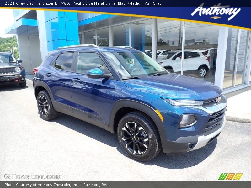 Pacific Blue Metallic / Jet Black/Medium Ash Gray 2021 Chevrolet TrailBlazer LT AWD