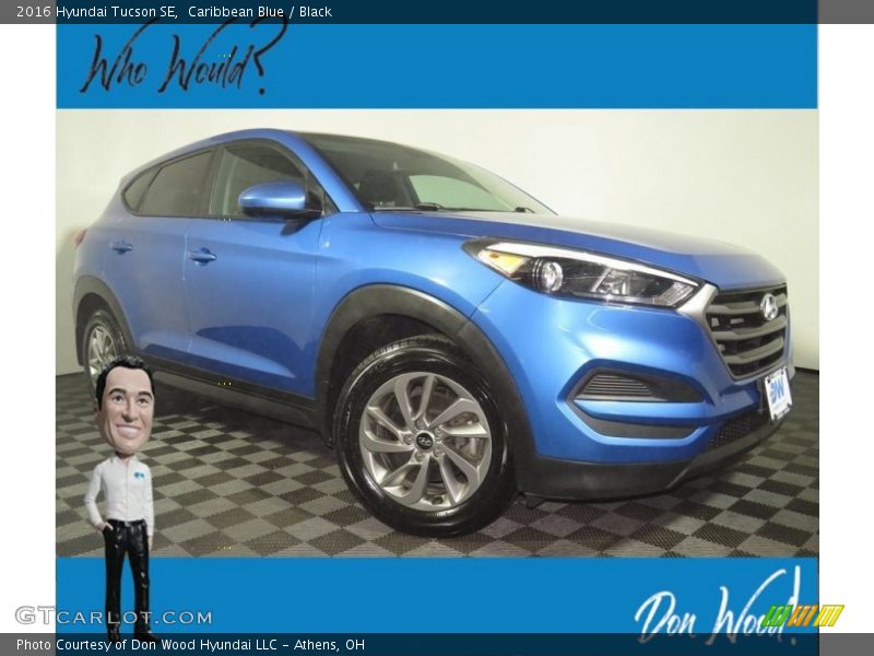 Caribbean Blue / Black 2016 Hyundai Tucson SE