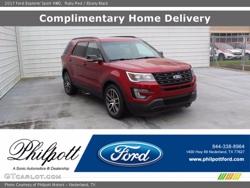 Ruby Red / Ebony Black 2017 Ford Explorer Sport 4WD
