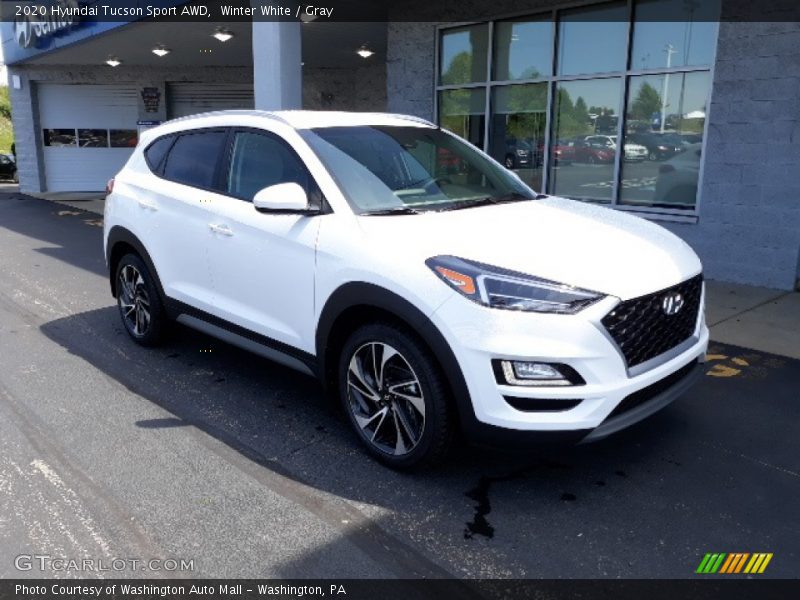 Winter White / Gray 2020 Hyundai Tucson Sport AWD