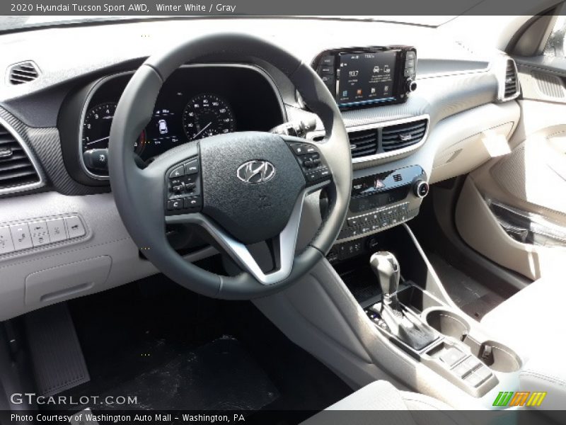 Winter White / Gray 2020 Hyundai Tucson Sport AWD
