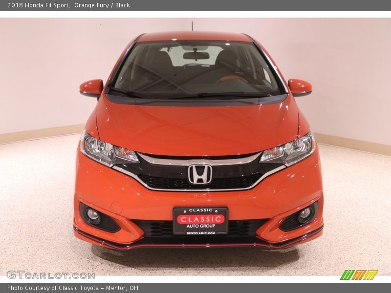 Orange Fury / Black 2018 Honda Fit Sport