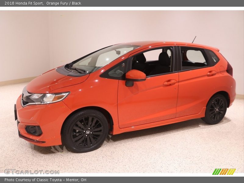 Orange Fury / Black 2018 Honda Fit Sport
