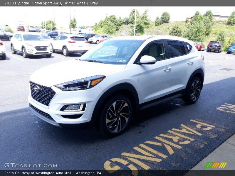 Winter White / Gray 2020 Hyundai Tucson Sport AWD