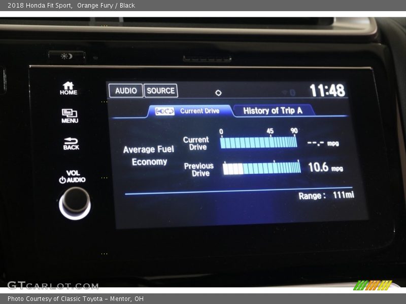 Orange Fury / Black 2018 Honda Fit Sport