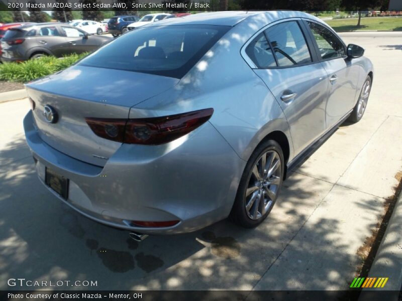 Sonic Silver Metallic / Black 2020 Mazda MAZDA3 Select Sedan AWD