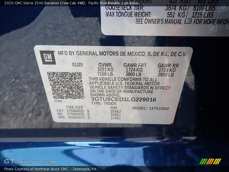 Pacific Blue Metallic / Jet Black 2020 GMC Sierra 1500 Elevation Crew Cab 4WD