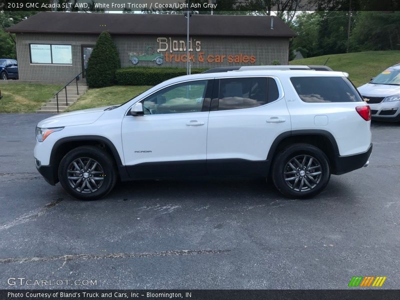 White Frost Tricoat / Cocoa/Light Ash Gray 2019 GMC Acadia SLT AWD