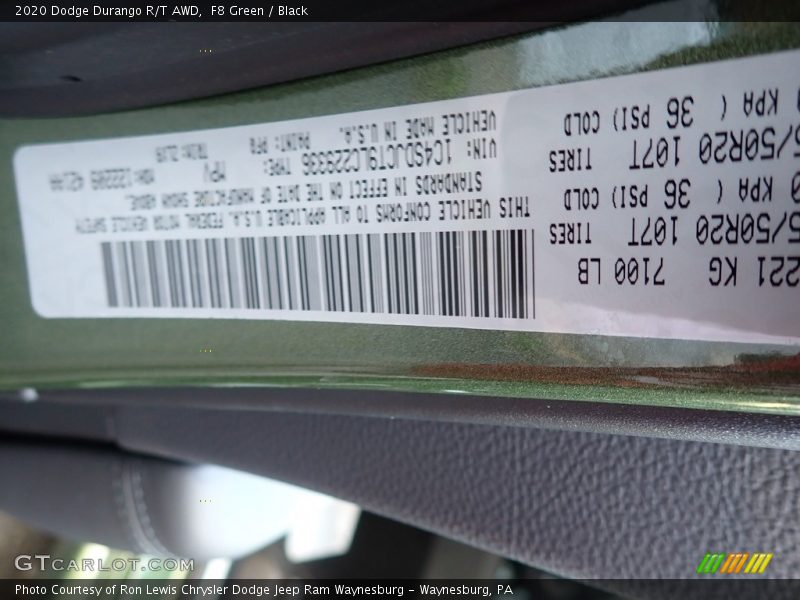 F8 Green / Black 2020 Dodge Durango R/T AWD