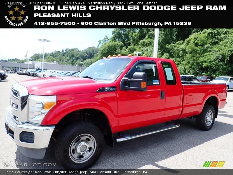Vermillion Red / Black Two Tone Leather 2011 Ford F250 Super Duty XLT SuperCab 4x4