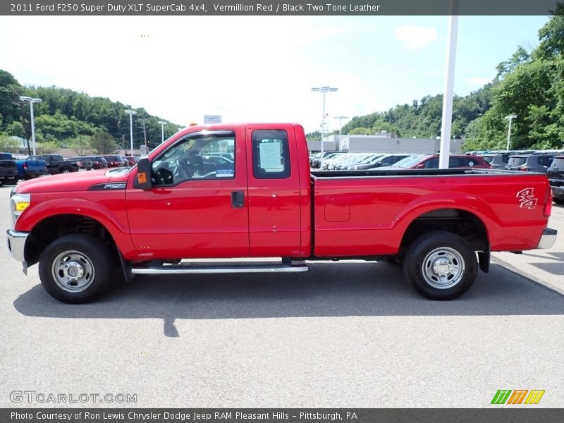 Vermillion Red / Black Two Tone Leather 2011 Ford F250 Super Duty XLT SuperCab 4x4