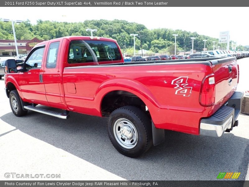 Vermillion Red / Black Two Tone Leather 2011 Ford F250 Super Duty XLT SuperCab 4x4