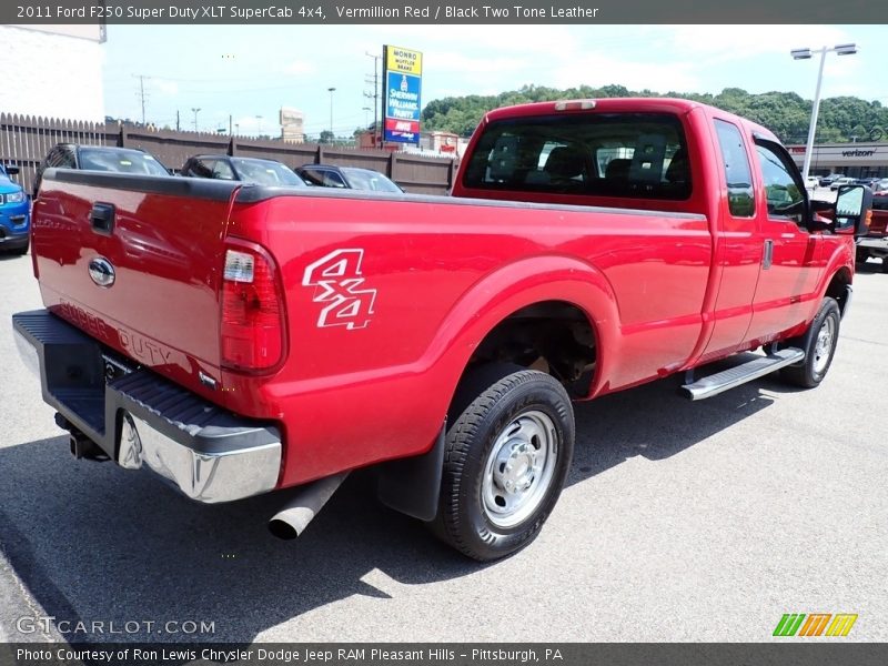 Vermillion Red / Black Two Tone Leather 2011 Ford F250 Super Duty XLT SuperCab 4x4
