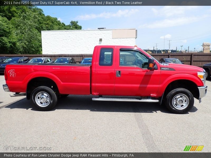 Vermillion Red / Black Two Tone Leather 2011 Ford F250 Super Duty XLT SuperCab 4x4