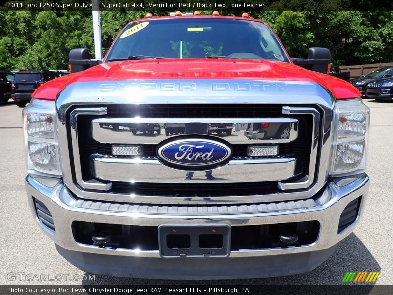 Vermillion Red / Black Two Tone Leather 2011 Ford F250 Super Duty XLT SuperCab 4x4