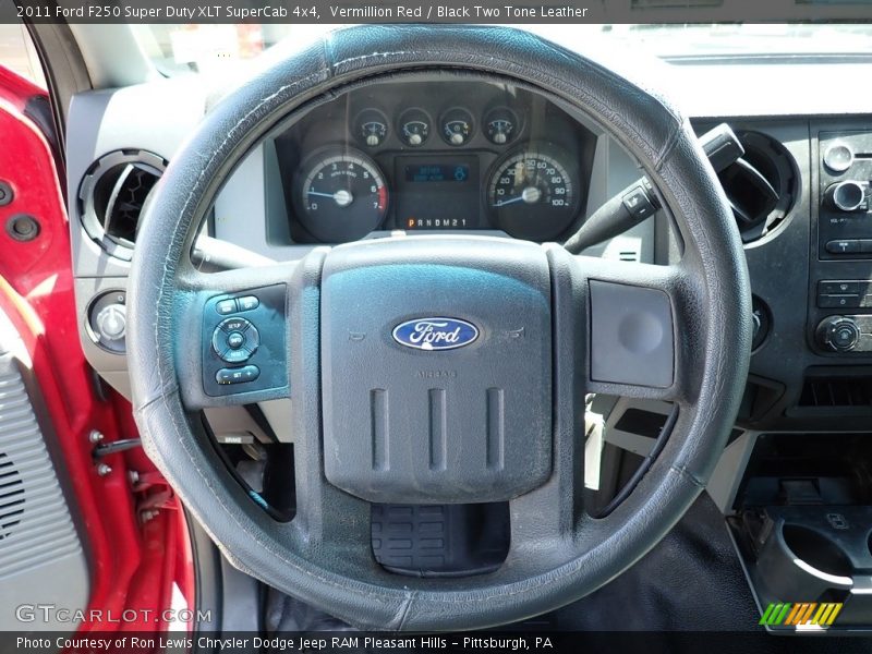 Vermillion Red / Black Two Tone Leather 2011 Ford F250 Super Duty XLT SuperCab 4x4