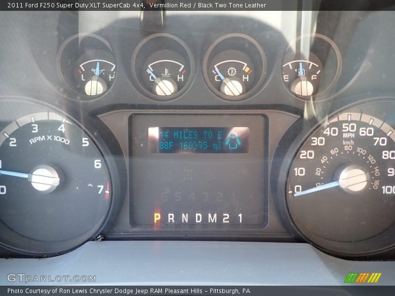 Vermillion Red / Black Two Tone Leather 2011 Ford F250 Super Duty XLT SuperCab 4x4