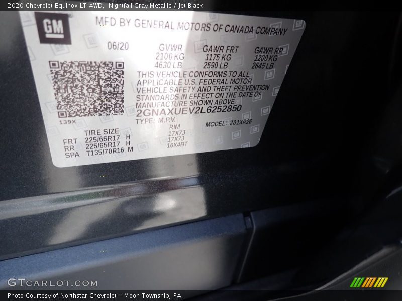 Nightfall Gray Metallic / Jet Black 2020 Chevrolet Equinox LT AWD