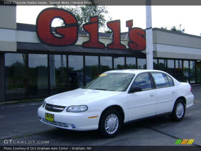 Summit White / Neutral Beige 2003 Chevrolet Malibu Sedan