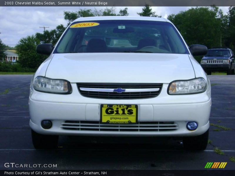 Summit White / Neutral Beige 2003 Chevrolet Malibu Sedan