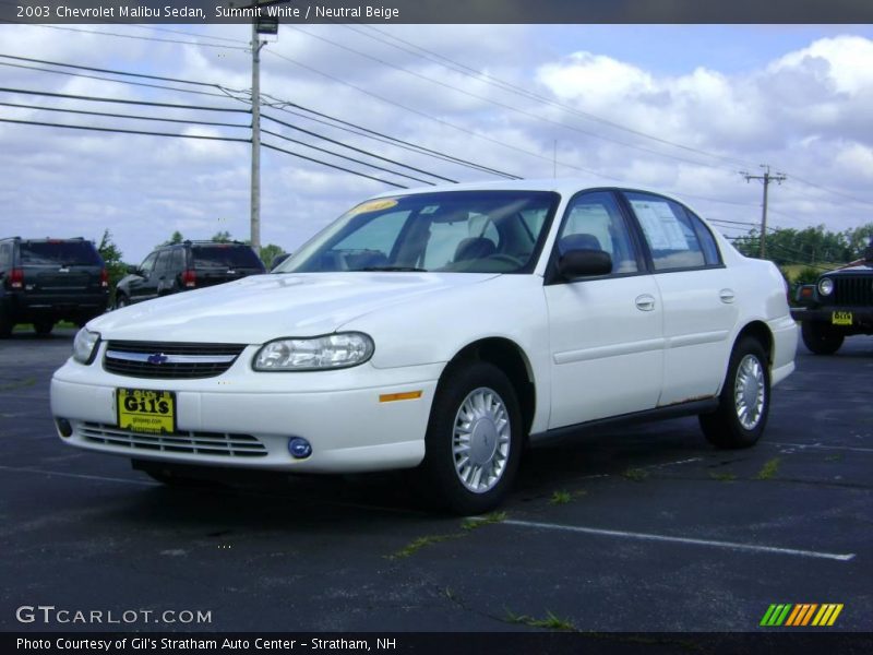 Summit White / Neutral Beige 2003 Chevrolet Malibu Sedan