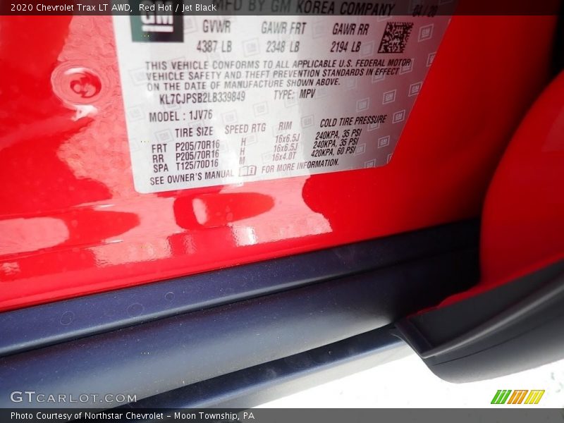 Red Hot / Jet Black 2020 Chevrolet Trax LT AWD
